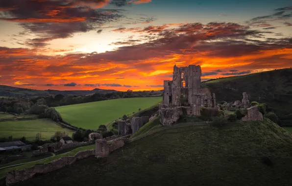 England, Corfe Castle, Dorset, East Hill