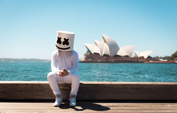 Sea, water, DJ, marshmallow, Marshmello