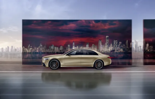 Mercedes-Benz, Side, 2023, Full-sized luxury sedan, Mercedes-AMG S-Class, Full-size luxury sedan