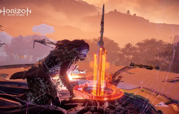 Girl, Mountains, Fur, Bow, PS4 Pro, Horizon Zero Dawn, Eloy, SonyPlaystation