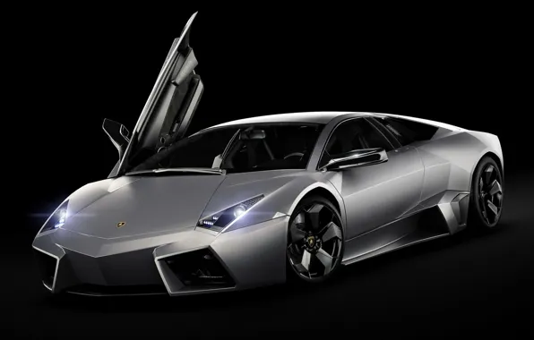Lamborghini, Reventon, supercar, black background, the front, Lamborghini, Reventon