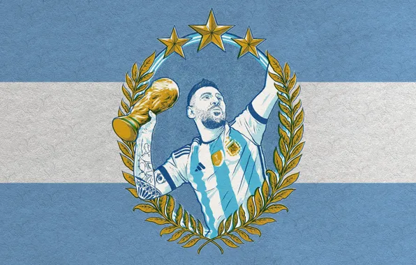 Wallpaper Flag, Victory, Argentina, Lionel Messi, Lionel Messi, Messi, Joy,  World Cup for mobile and desktop, section спорт, resolution 2400x1350 -  download