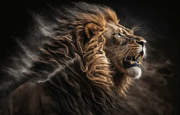 Look, face, squirt, pose, the dark background, graphics, portrait, Leo