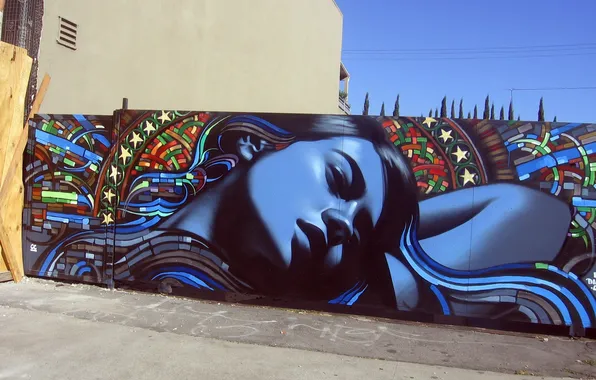 Girl, city, the city, street, girl, street, street art, street art