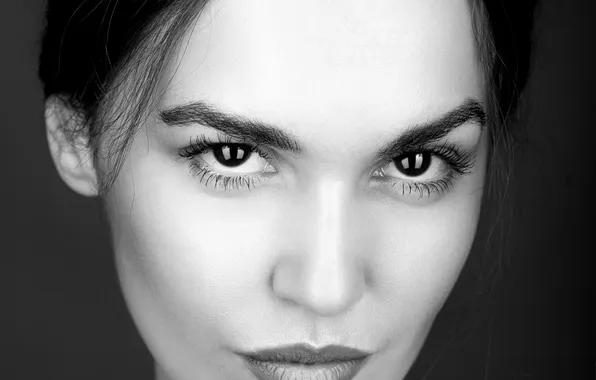 Look, portrait, black and white, Alina, Evgeny Degtev