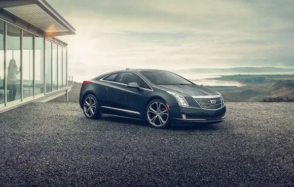 Picture girl, background, Cadillac, coupe, the front, Cadillac, ELR, ELR