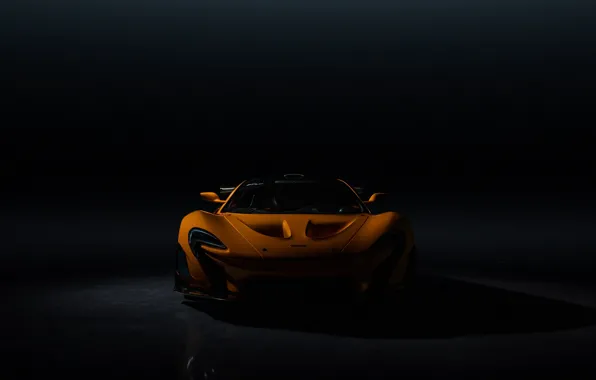 McLaren, Dark, Orange, Front, Sight