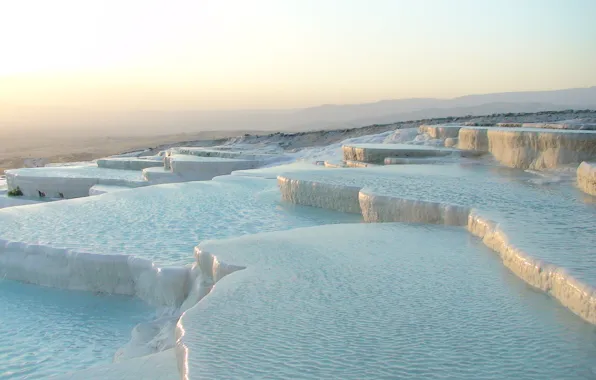 Water, tenderness, waterfall, cascade, Turkey, Pamukkale, Pamukkale hierapolis