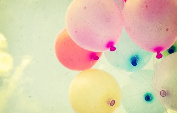 Picture summer, the sun, happiness, balloons, stay, colorful, summer, sunshine
