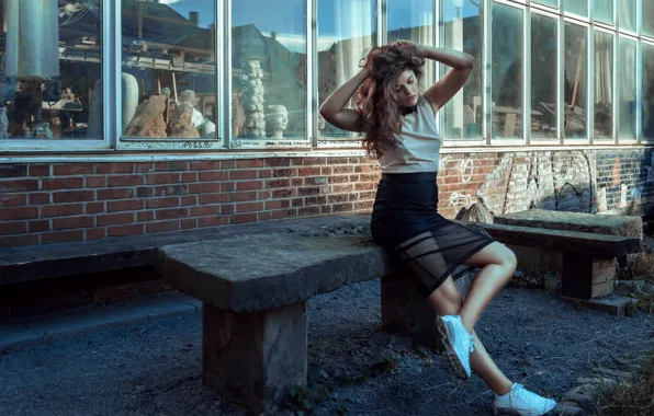 Girl, pose, background, Alessja Sapadenskaja