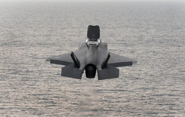 Picture sea, fighter, bomber, the rise, F-35B, Lockheed Martin