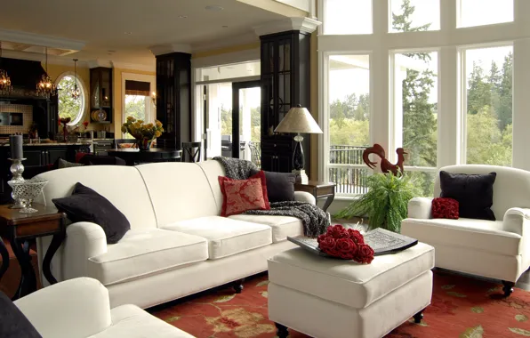 Picture white, design, room, sofa, Windows, interior, living room, furniture. pillow