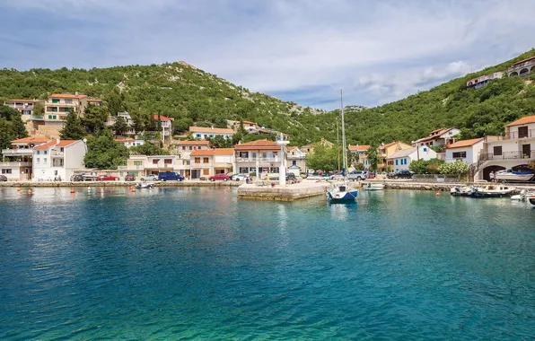 Sea, the city, coast, Marina, home, promenade, Croatia, Adriatica