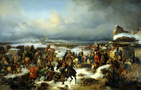 Oil, picture, Alexander, KOTZEBUE, &ampquot;the capture of the fortress of colberg&ampquot;canvas