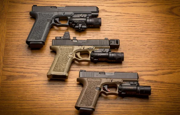 Gun, background, three