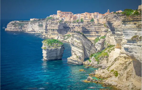 The city, rocks, France, Corsica, Saint-Julien