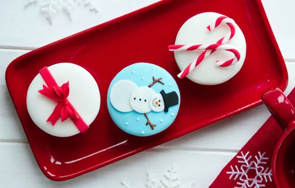 Food, New Year, plate, Christmas, Cup, sweets, Christmas, red