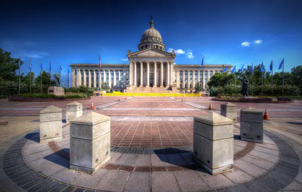 HDR, area, USA, Palace, Capitol, Oklahoma State Capitol