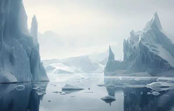 Glacier, iceberg, icebergs