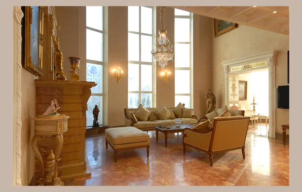 Picture design, style, room, interior, living room, Dom-castle