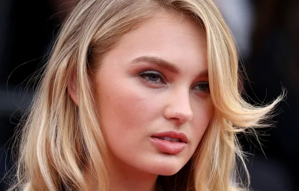 Portrait, blonde, beauty, closeup, Romee Strijd, Romy Strayed