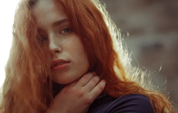 Look, close-up, face, portrait, makeup, hairstyle, freckles, beauty
