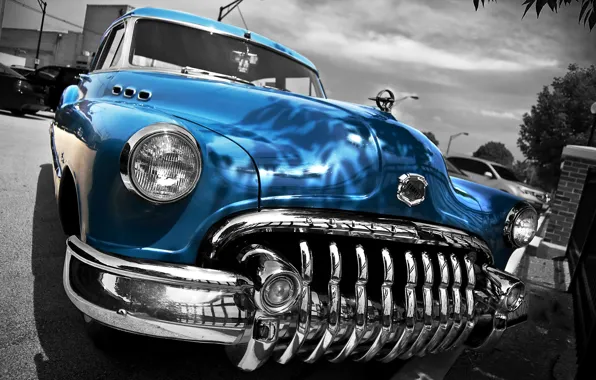 Retro, HDR, Buick, car, classic, the front, 1950, Buick