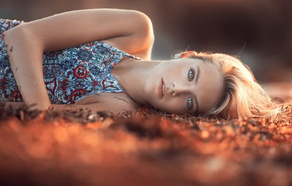 Look, girl, face, dress, blonde