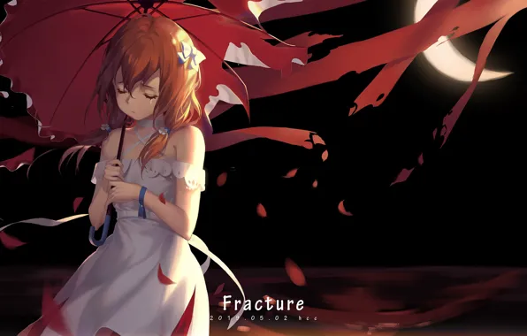 Girl, umbrella, tears, crying