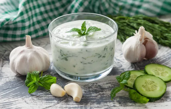 Picture sauce, cucumbers, garlic, Greek, tzatziki