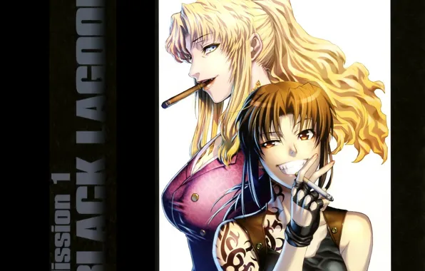 Picture tattoo, Black Lagoon, Revy, cigar, cool, hell of a grin, Pirates of the Black lagoon, …
