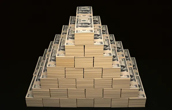 Money, pyramid, dollars, the bucks