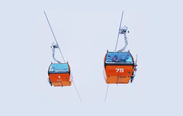 Wallpaper winter, lift, Elevator for mobile and desktop, section