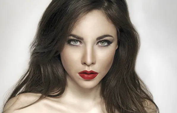 Look, background, model, portrait, makeup, brunette, hairstyle, beauty