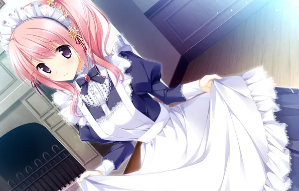The maid, Smile, Sakura Mau Otome no Rondo, Game CG, Kotomine Manami