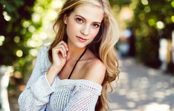 The sun, model, hand, portrait, makeup, hairstyle, blonde, shoulder