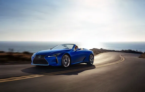 Road, speed, Lexus, Convertible, LC 500, 2021