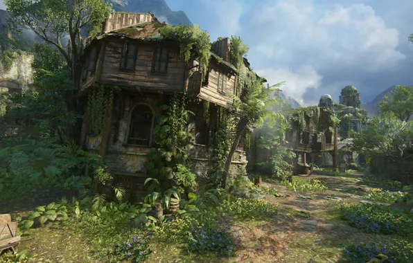 Street, Naughty Dog, Playstation 4, Uncharted 4: A Thief's End, Libertaliya, dilapidated house
