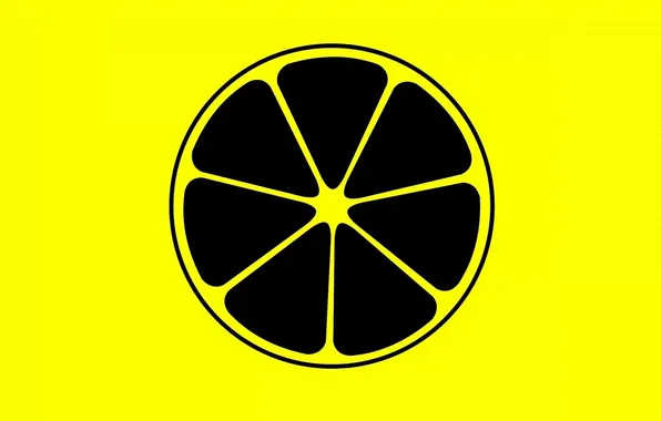 Yellow, black, citrus, slice