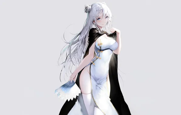 Picture girl, sexy, cleavage, thighhighs, long hair, dress, boobs, anime