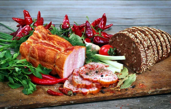 Picture bread, pepper, ham