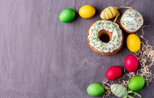 Holiday, eggs, Easter, straw, cake