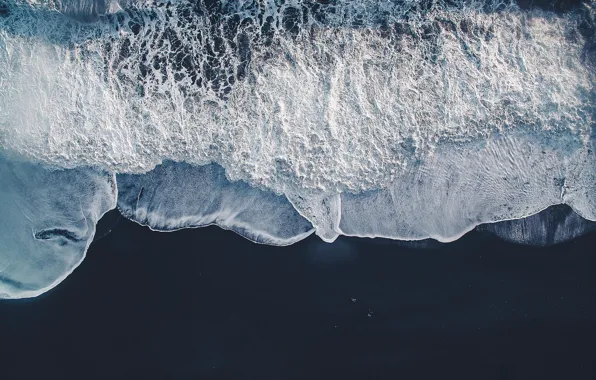 Sea, wave, beach, nature, the ocean, the view from the top