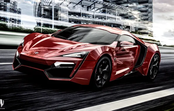 Red, Auto, Machine, Supercar, Rendering, Concept Art, The front, Sports car