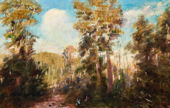 Landscape, picture, Frederick McCubbin, Frederick Mak-Cabin, Camping near Narbethong