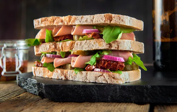 Greens, Hamburger, Sausage, Bread, Filling