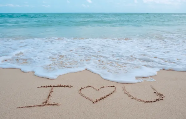Sand, sea, wave, beach, summer, love, summer, love