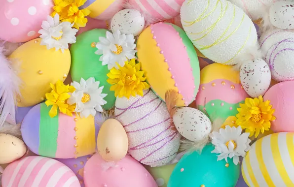 Flowers, eggs, Easter, Easter