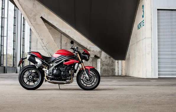 Red, moto, bike, power, naked, Triumph, 2016, SpeedTriple