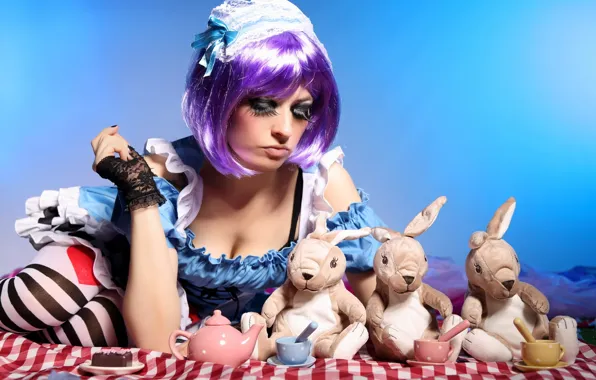 Picture girl, background, toy